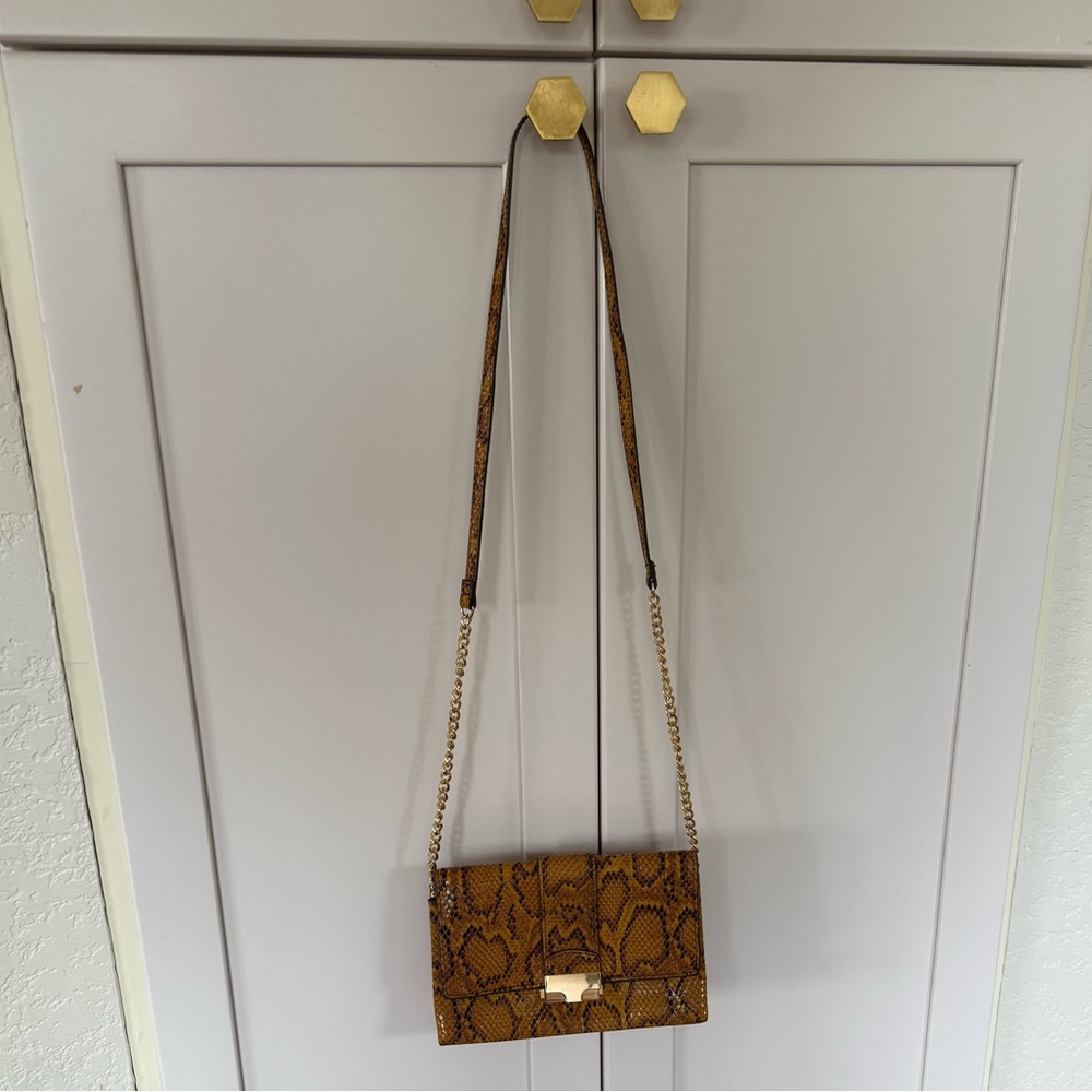 Mango Brown Snake Skin Purse